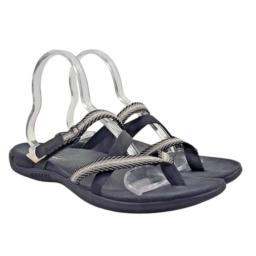 Merrell District Mendi Sandals Womens 11 Black Thong Flip Flops Walking Comfort